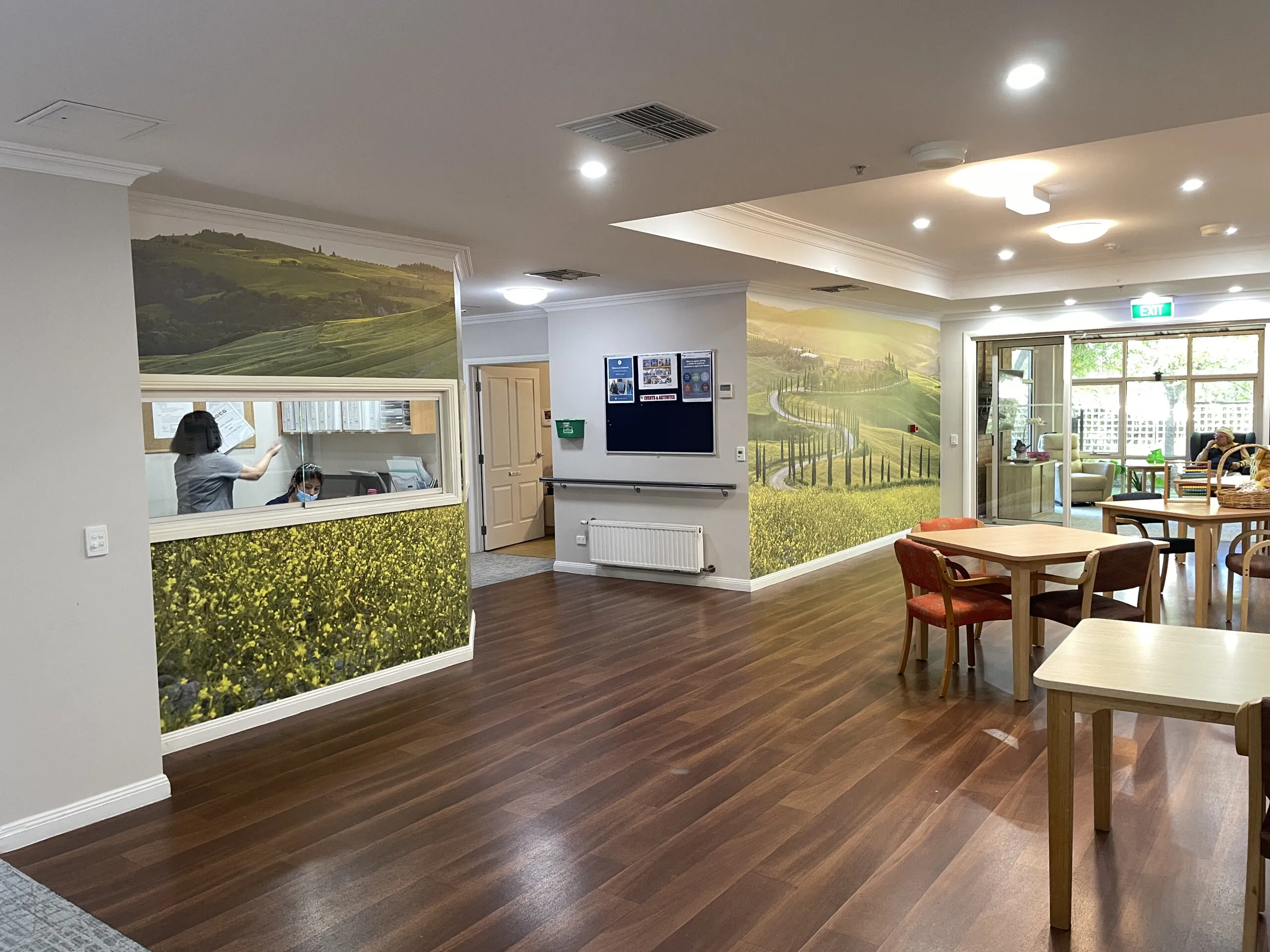 Full-wall Tuscan landscape mural installed by Wallpaper Installer in a Melbourne space